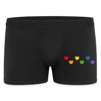 Regenbogeherz Tshirt Mix LGBTQ - Männer Boxer Shorts - Schwarz - Vorne