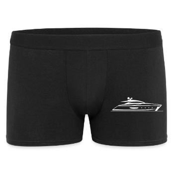 Motorboat Yacht Silhouette Minimal Design - Men's Boxer Shorts - black - Front