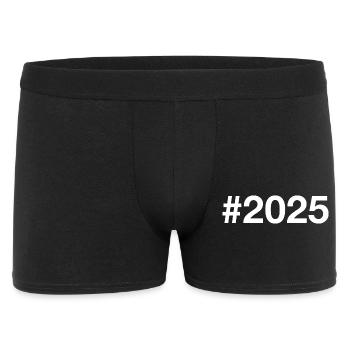 2025 Hashtag - Männer Boxer Shorts - Schwarz - Vorne