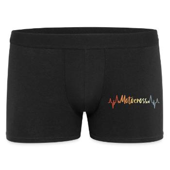 Motocross Kardiogramm Vintage - Männer Boxer Shorts - Schwarz - Vorne