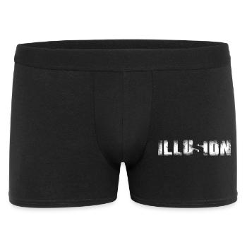 ILLUSION | Cooles Streetwear-Typo-Design - Männer Boxer Shorts - Schwarz - Vorne