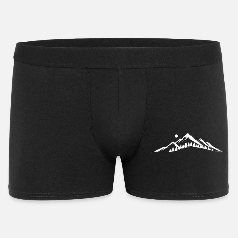Bergdämmerung Silhouette - Männer Boxer Shorts - Schwarz