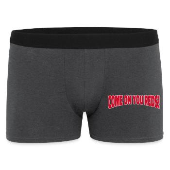 Kommt schon, ihr Roten! Stadion-Jubel - Männer Boxer Shorts - Anthrazit - Vorne