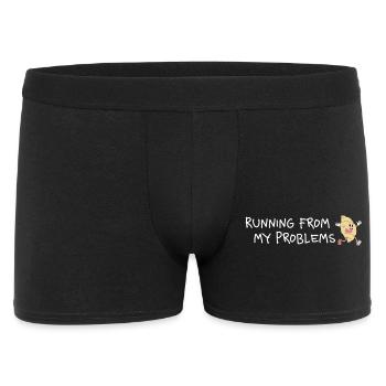 Running from my problems – Funny Croissant - Men's Boxer Shorts - black - Front