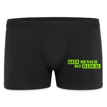 Kein Mensch ist illegal - Migration - Illegalität - Männer Boxer Shorts - Schwarz - Vorne