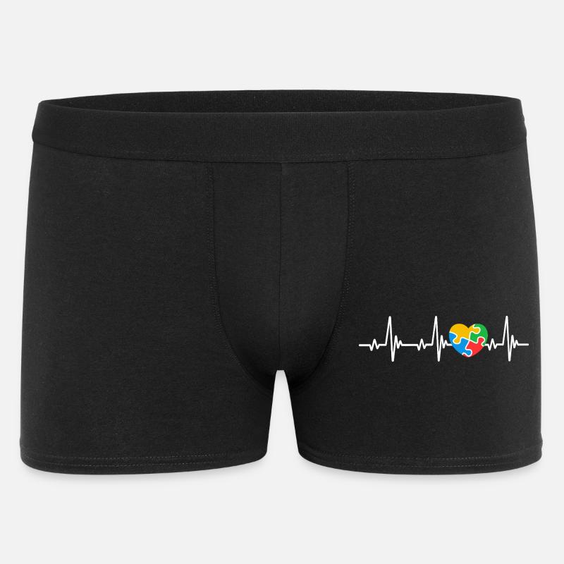 Herzschlag des Autismus-Bewusstseins - Männer Boxer Shorts - Schwarz