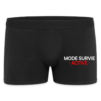 MODE SURVIE ACTIVÉ – Lundi humour travail - Boxer Homme - noir - Devant