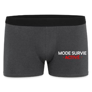 MODE SURVIE ACTIVÉ – Lundi humour travail - Boxer Homme - charbon - Devant