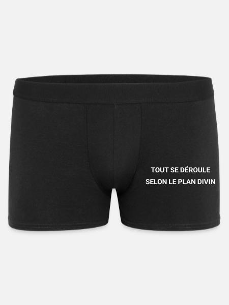 Tout se déroule, selon le plan divin  - Boxer Homme - noir