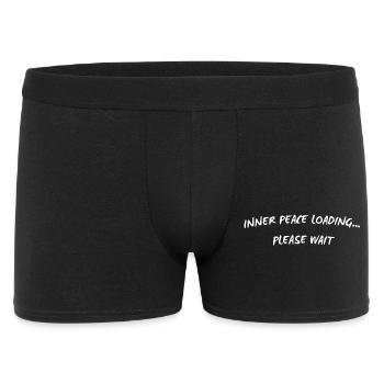 Innerer Frieden lädt – lustiges, achtsame Zitat - Männer Boxer Shorts - Schwarz - Vorne