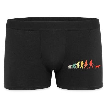 Gassi Gehen Mann Mit Hund Evolution für Männer - Männer Boxer Shorts - Schwarz - Vorne