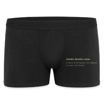 Crochet Definition – Turning Yarn Into Happiness - Männer Boxer Shorts - Schwarz - Vorne