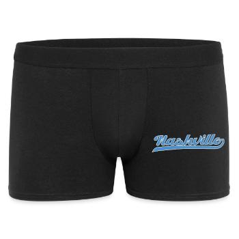 Nashville Script mit Schwunglinie - Männer Boxer Shorts - Schwarz - Vorne