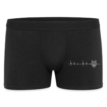 Geometric Wolf ECG Pulse - Men's Boxer Shorts - black - Front