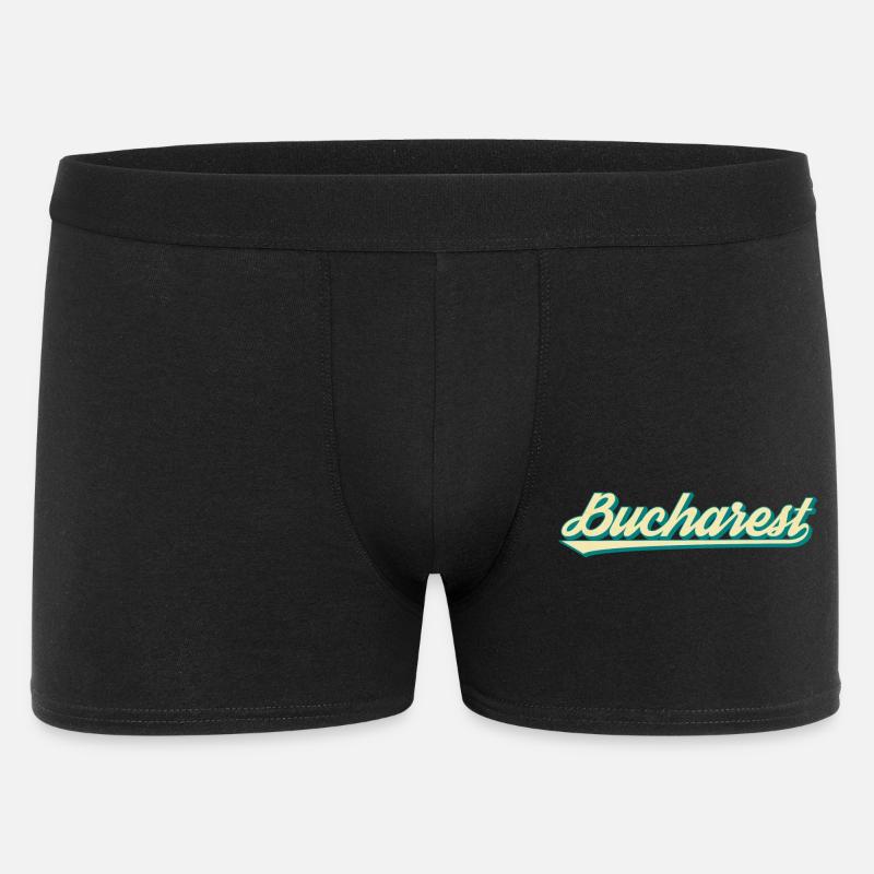 Bucarest Retro Script - Boxer Homme - noir