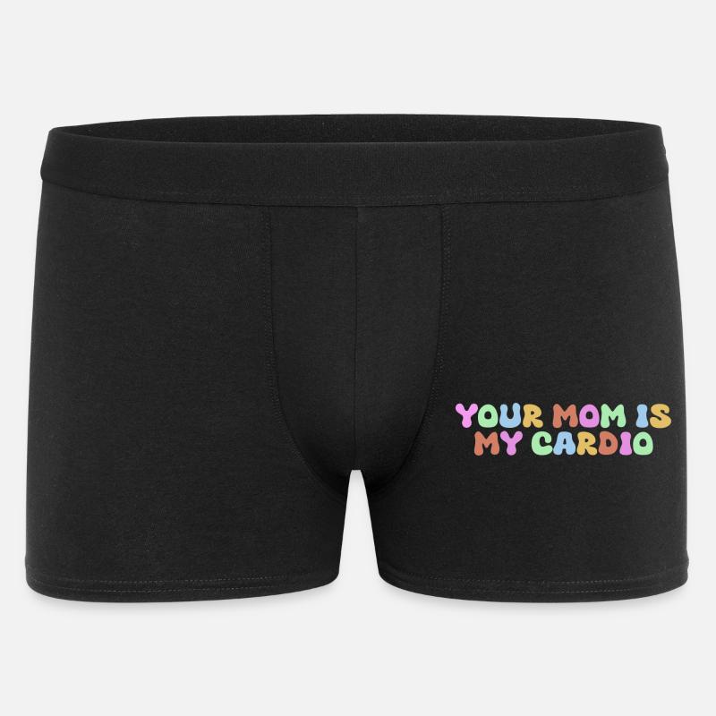 Your mom is my cardio - Männer Boxer Shorts - Schwarz