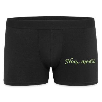 Non, merci – Charmante Abfuhr - Männer Boxer Shorts - Schwarz - Vorne