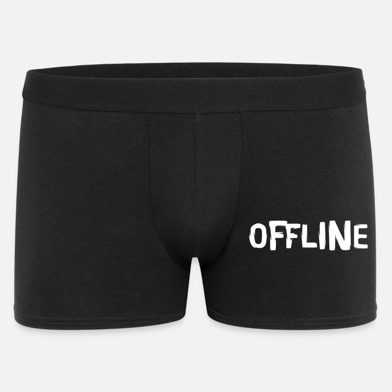 offline Schriftzug - comic Stil Sprüche - Männer Boxer Shorts - Schwarz