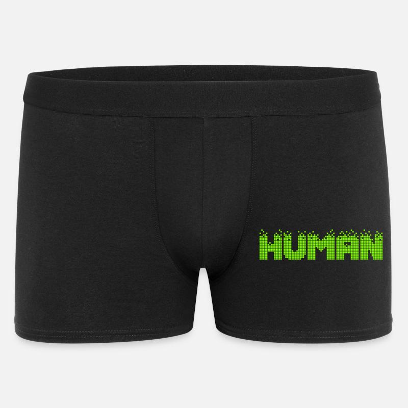 HUMAN Neon Pixel Glitch - Männer Boxer Shorts - Schwarz