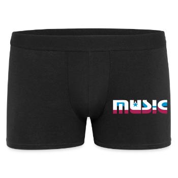 3D Music Lettering with Stars - Men's Boxer Shorts - black - Front