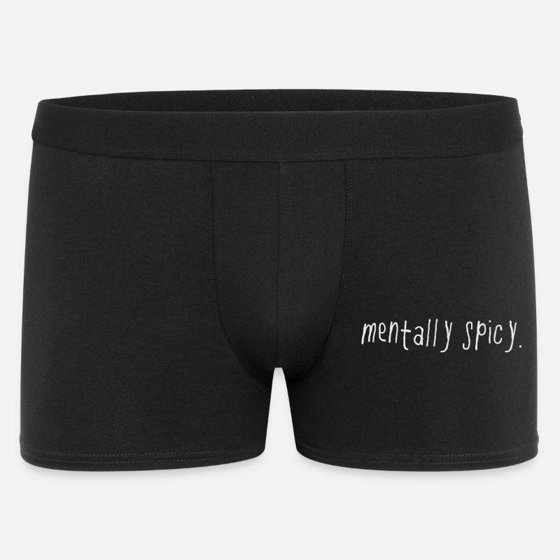 Mentally Spicy Minimal Statement Spruch - Männer Boxer Shorts - Schwarz