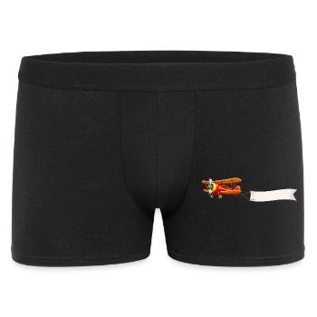 Biplan Motif de bannière d’avion rétro - Boxer Homme - noir - Devant