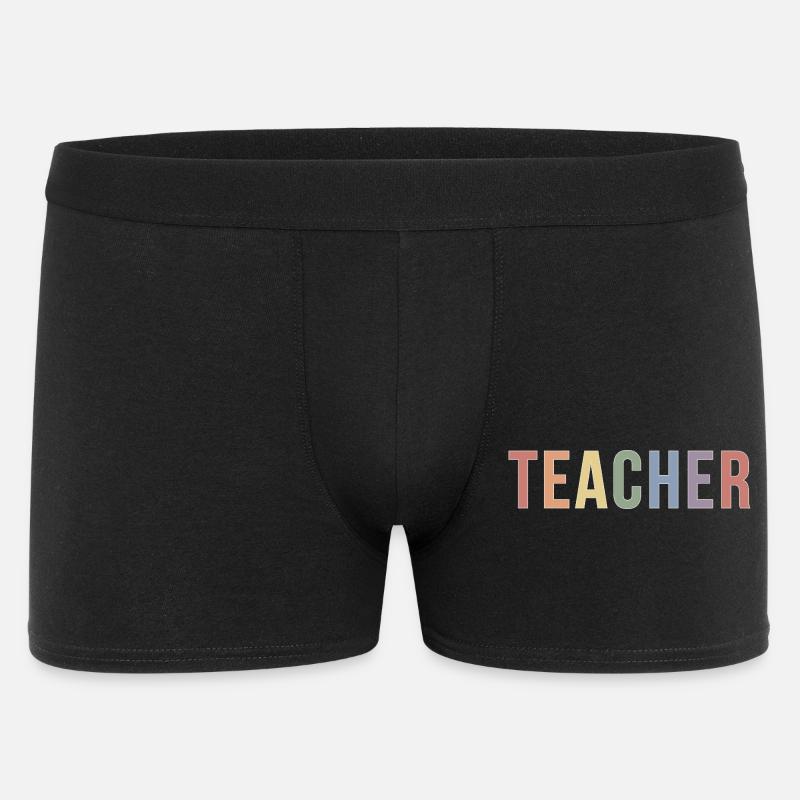 Soft-Pride-Lehrer-Typografiedesign im 90er-Jahre-Look - Männer Boxer Shorts - Schwarz