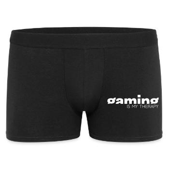 Gaming is my therapy - Gamer Statement Design - Männer Boxer Shorts - Schwarz - Vorne
