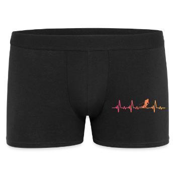 Skifahren Sonnenuntergangs-Herzschlag-Skifahren - Männer Boxer Shorts - Schwarz - Vorne