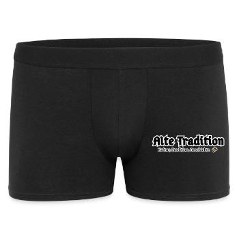 Alte Tradition – Kultur & Geschichte - Männer Boxer Shorts - Schwarz - Vorne