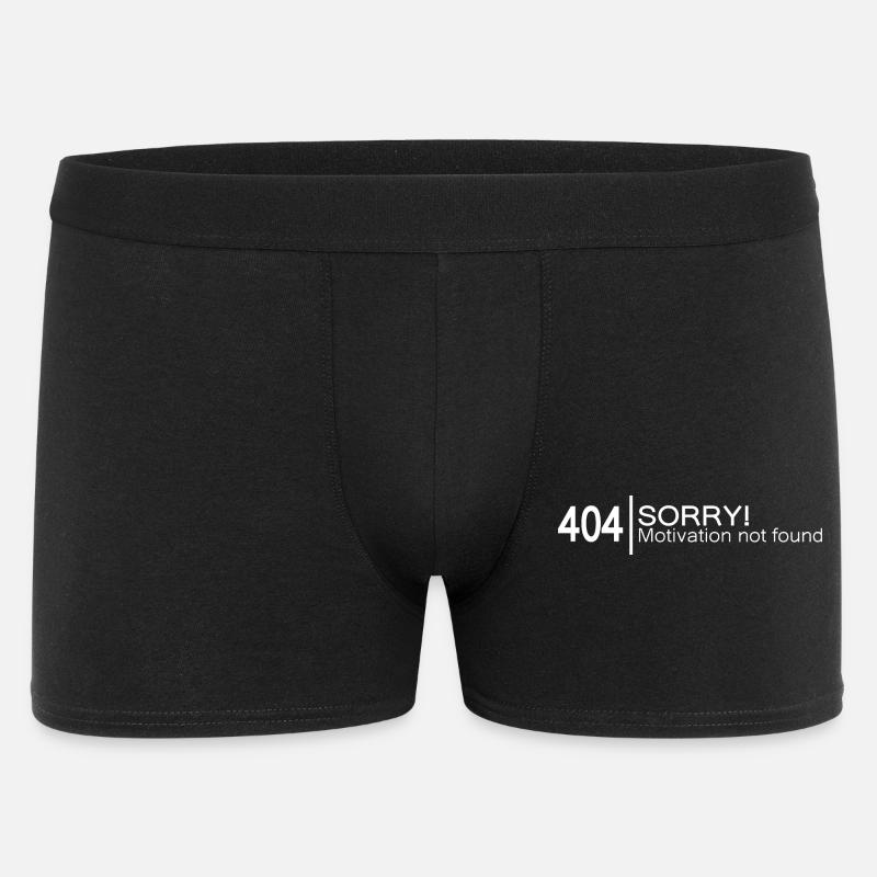 404 Sorry Motivation not found. - Männer Boxer Shorts - Schwarz