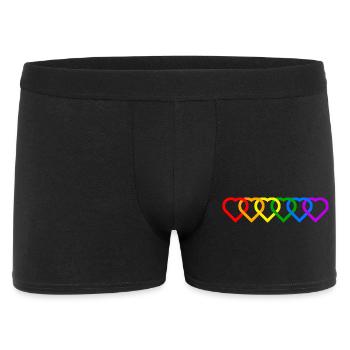 Pride satenkaari heart - Men's Boxer Shorts - black - Front