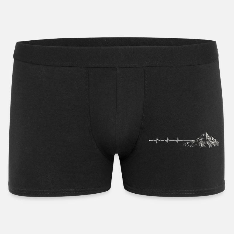 Heartbeat Mountain Ridge - Männer Boxer Shorts - Schwarz
