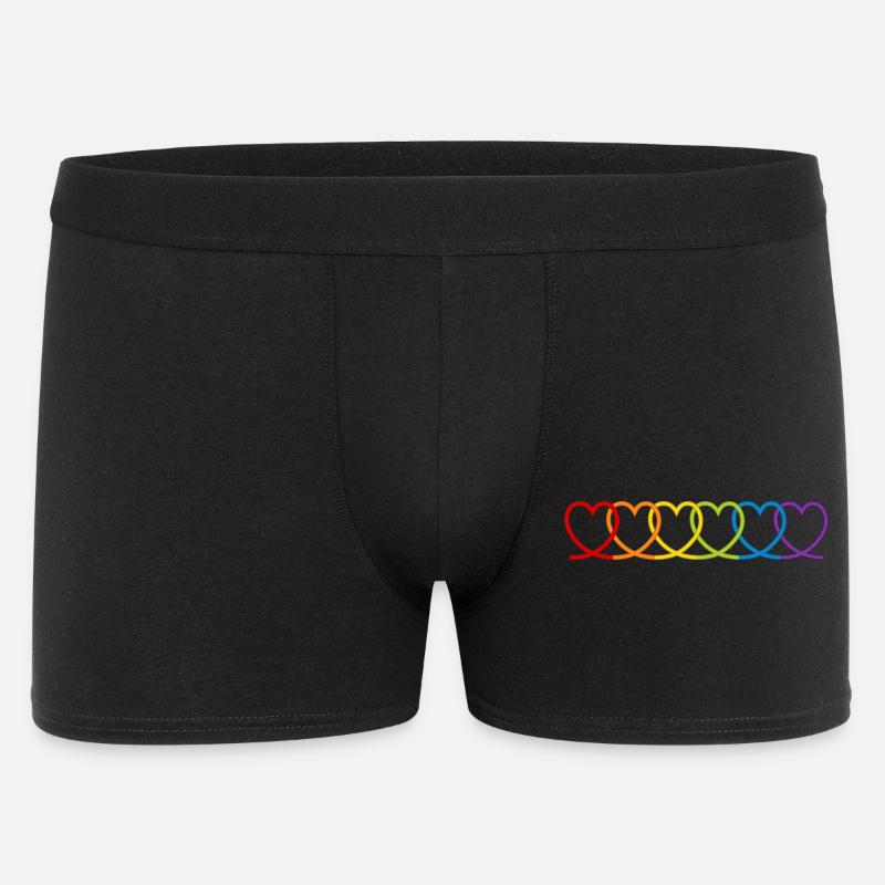 Regenbogen Herzen - Männer Boxer Shorts - Schwarz