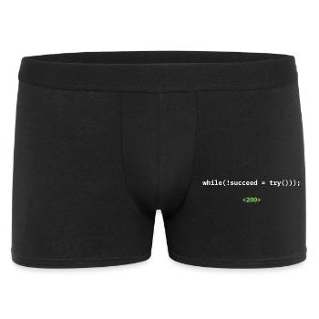 while(!succeed = try())); – Entwickler Shirt - Männer Boxer Shorts - Schwarz - Vorne