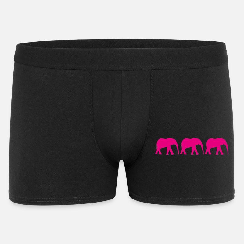 Pink elephants in a repeating pattern - Men's Boxer Shorts - black