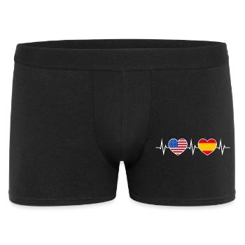 Spain USA America Heartbeat Love Friendship - Men's Boxer Shorts - black - Front
