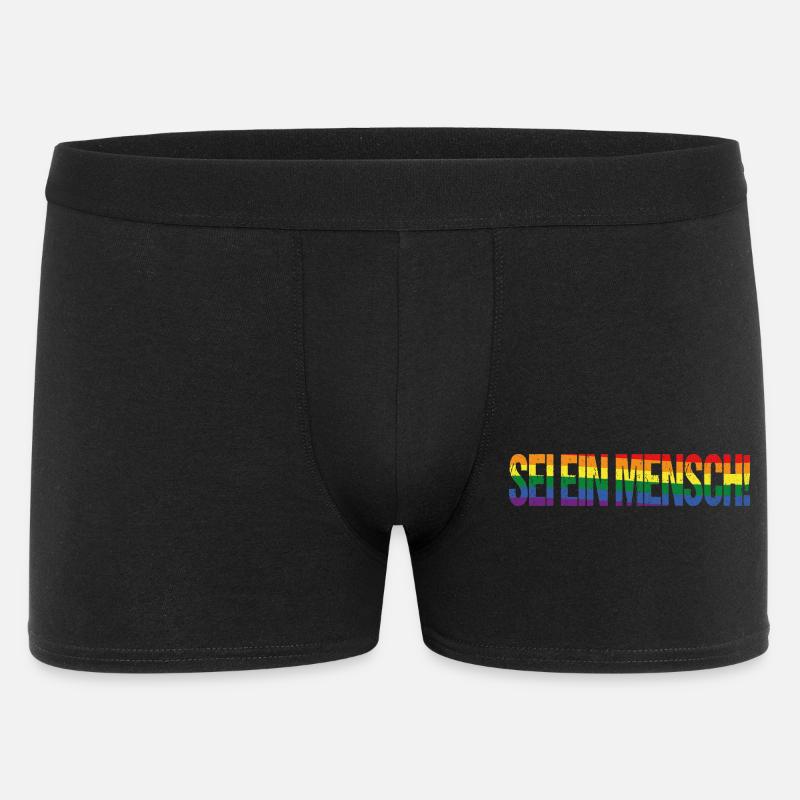 Sei ein Mensch! Pride Flag - Männer Boxer Shorts - Schwarz
