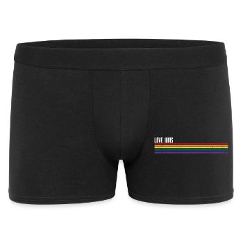 Regenbogen Streifen Pride Overlay - Männer Boxer Shorts - Schwarz - Vorne