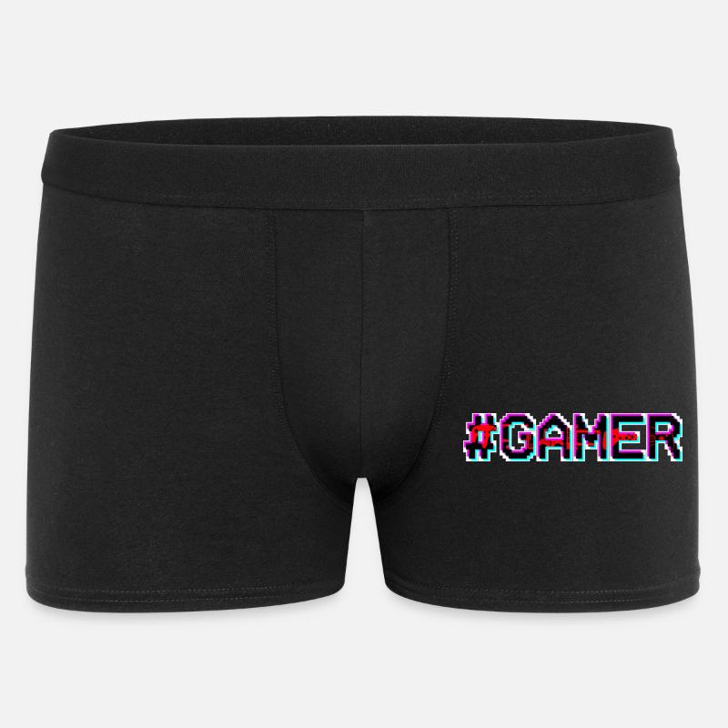 Pixel Neon Gamer Abzeichen - Männer Boxer Shorts - Schwarz