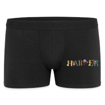 HARPER Nom Art avec fleurs brodées - Boxer Homme - noir - Devant