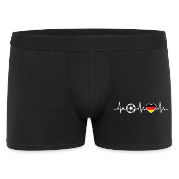 Deutschland Fußball Herzschlag Deutschland - Männer Boxer Shorts - Schwarz - Vorne