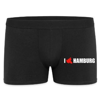 I love Hamburg - Männer Boxer Shorts - Schwarz - Vorne
