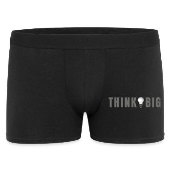 Think big - Glühbirne Motiv & Schriftzug - Männer Boxer Shorts - Schwarz - Vorne
