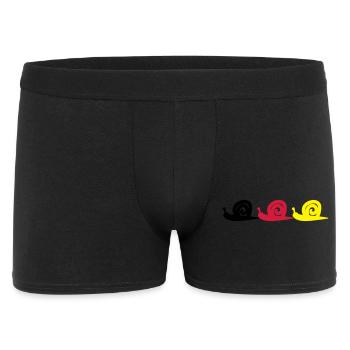drei Schnecken in den Farben Schwarz rot gold - Männer Boxer Shorts - Schwarz - Vorne