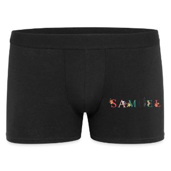 SAMUEL Name Art With Flowers Embroidered - Men's Boxer Shorts - black - Front
