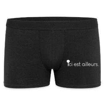 Ici est ailleurs – Citation poétique à imprimer - Boxer Homme - noir - Devant