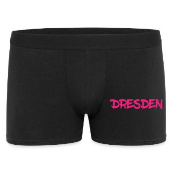 Dresden - Sachsen - Frauenkirche - Zwinger - Elbe - Männer Boxer Shorts - Schwarz - Vorne