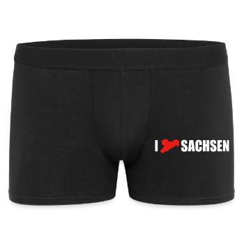 I love Sachsen - Männer Boxer Shorts - Schwarz - Vorne