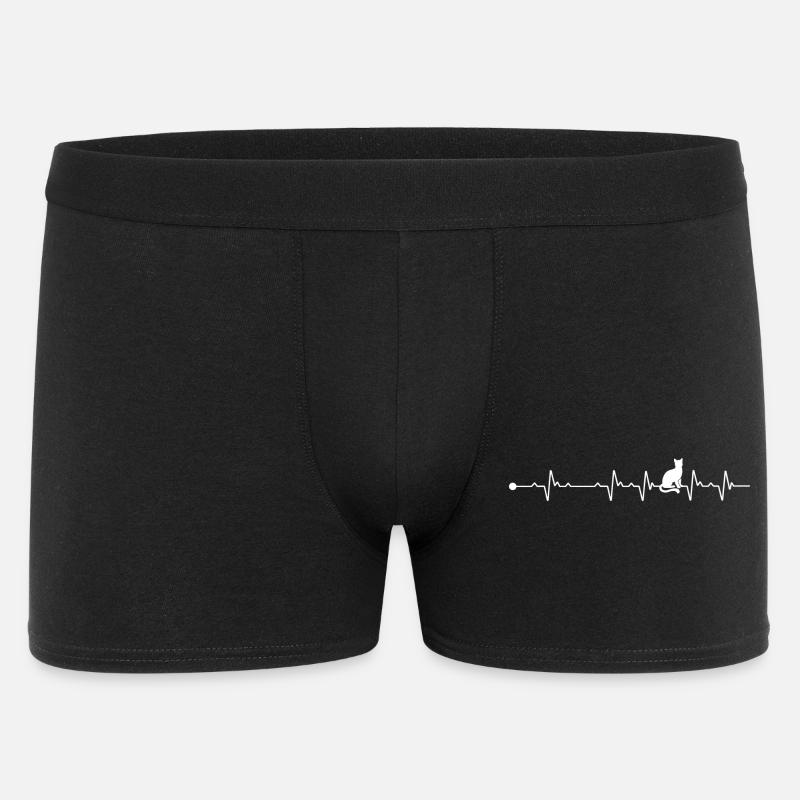 Cat on Pulse Line - Men's Boxer Shorts - black